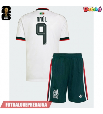 Lacne Dětský Futbalové dres Mexiko Raul Jimenez #9 MS 2026 Krátky Rukáv - Preč (+ trenírky)